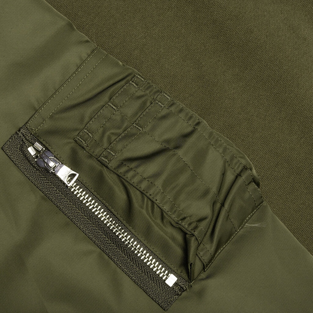 MILITARY SHARK RELAXED FIT FULL ZIP HOODIE - OLIVE DRAB - 6