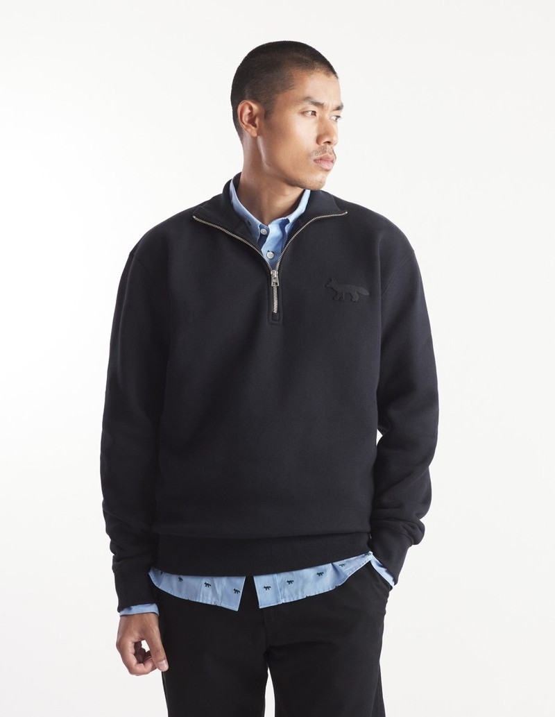 FESTIVE PROFILE FOX PATCH HALF ZIP SWEATSHIRT 5