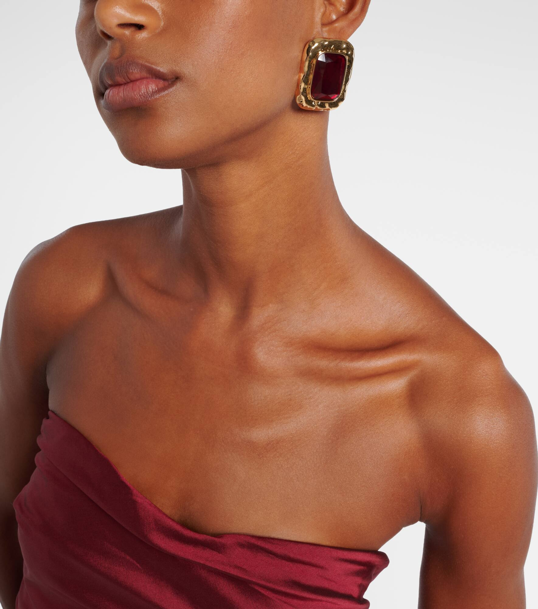 Embellished gold-plated earrings - 3