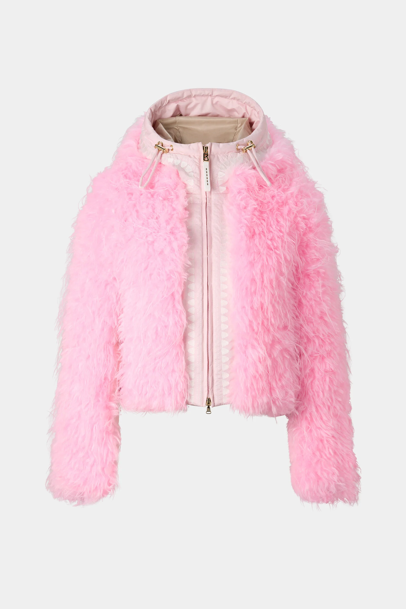 Kela Faux Fur Ski Jacket in Neon Pink - 1
