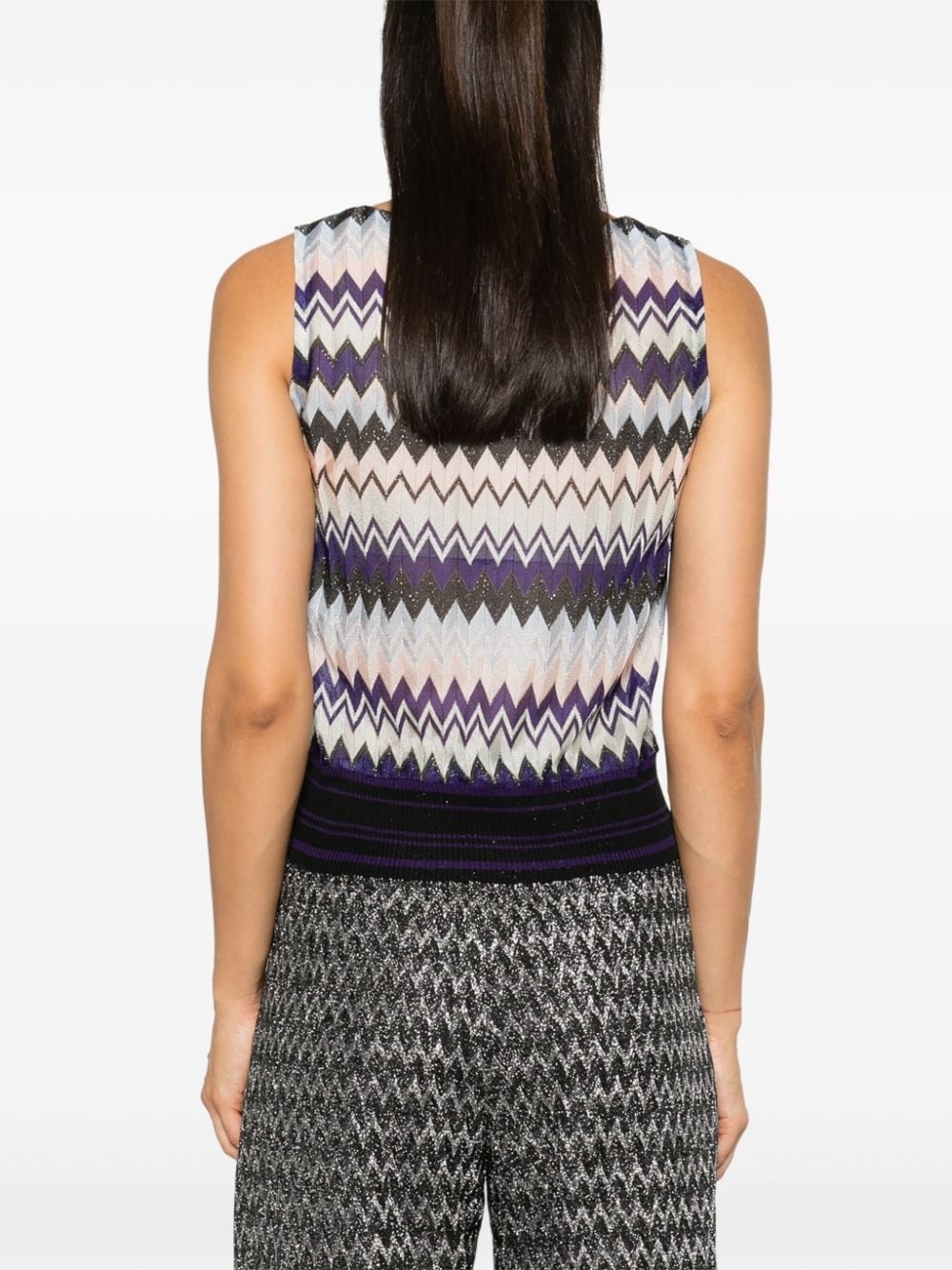 chevron-knit top - 4