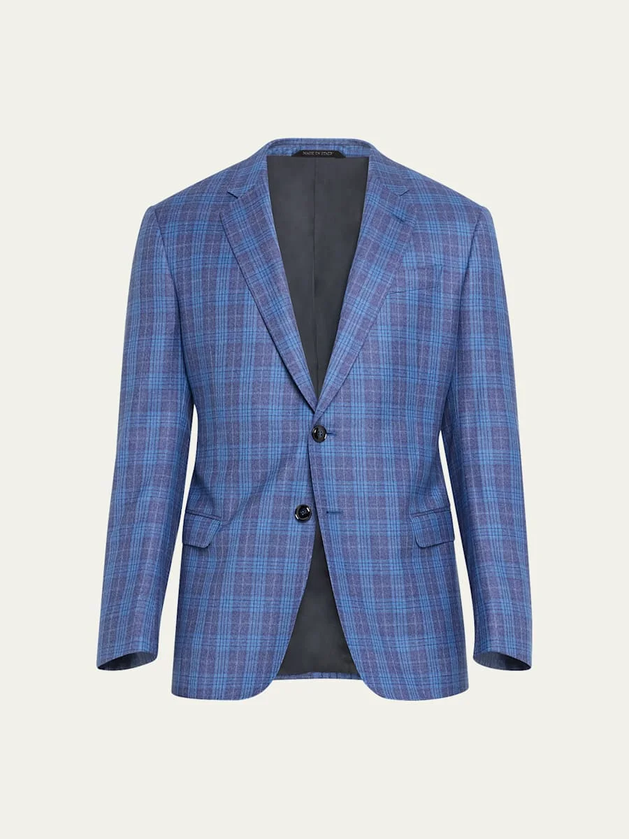 Men's Plaid Wool Sport Coat - 1