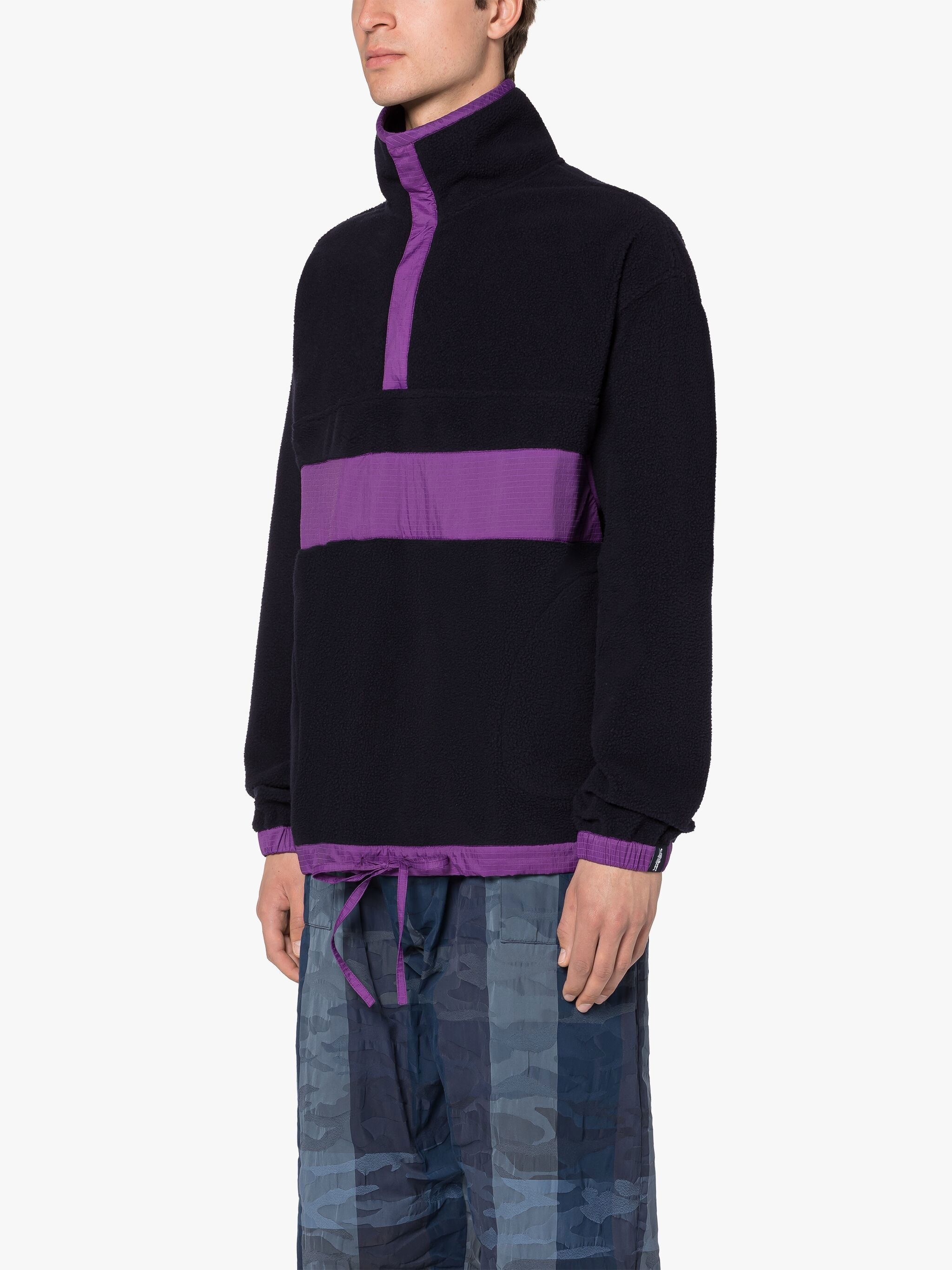 PURPLE & NAVY FLEECE POPOVER JACKET - 3