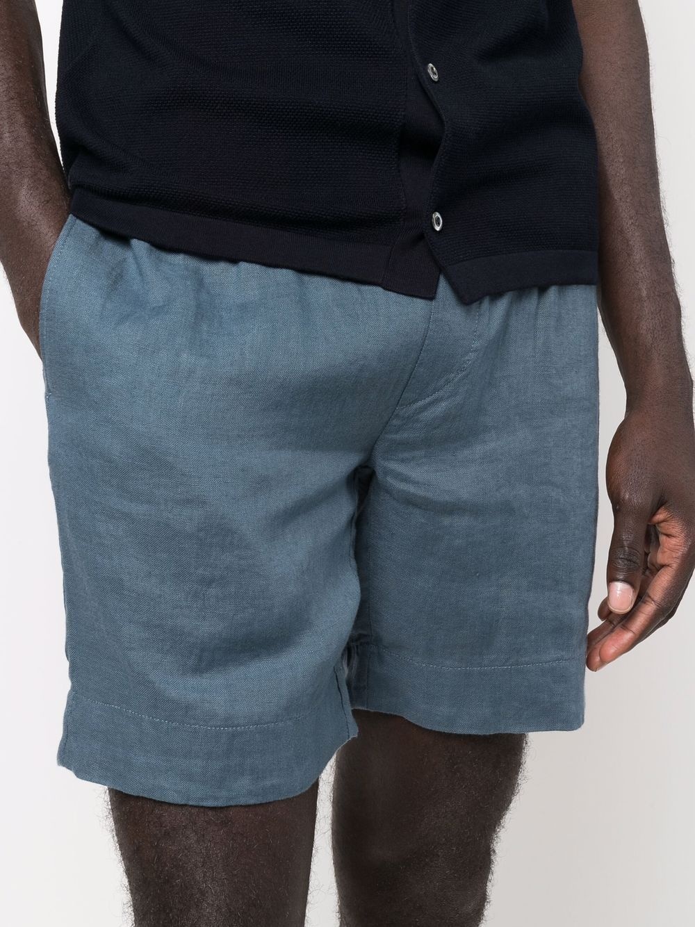 linen straight-leg shorts - 5