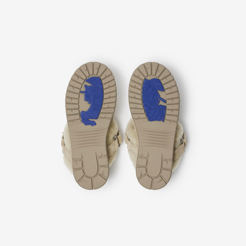 Suede and Shearling Chubby Mules 6