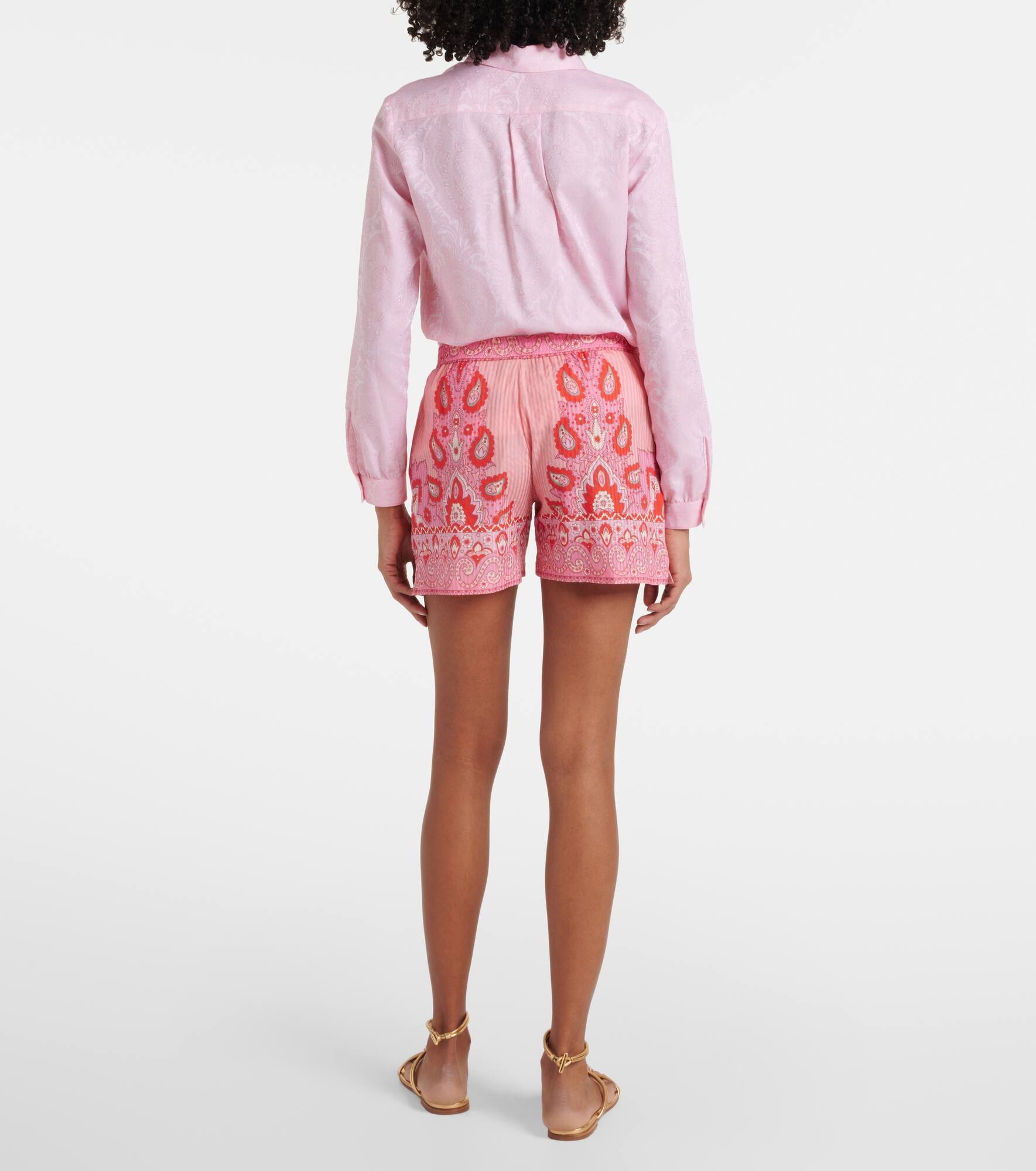 Paisley cotton and silk shorts - 3