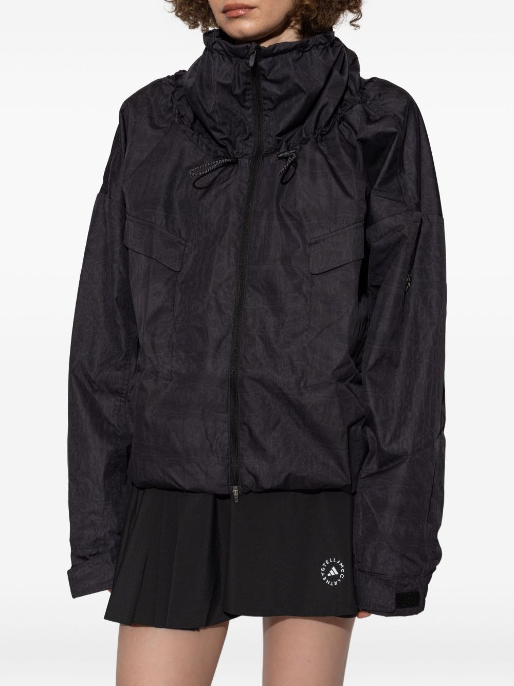 drawstring high-neck jacket - 3
