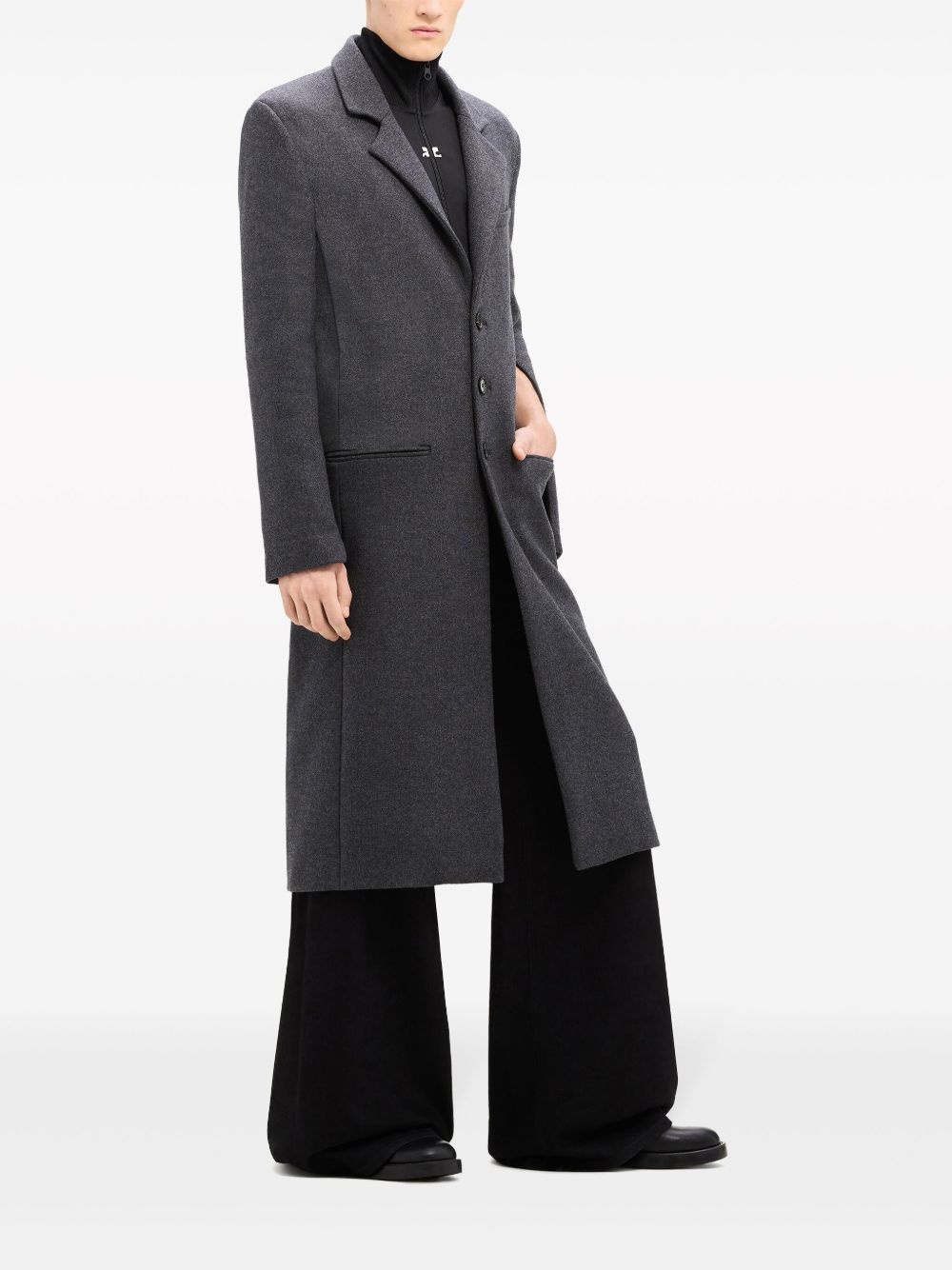 notched-lapels single-breasted coat - 4