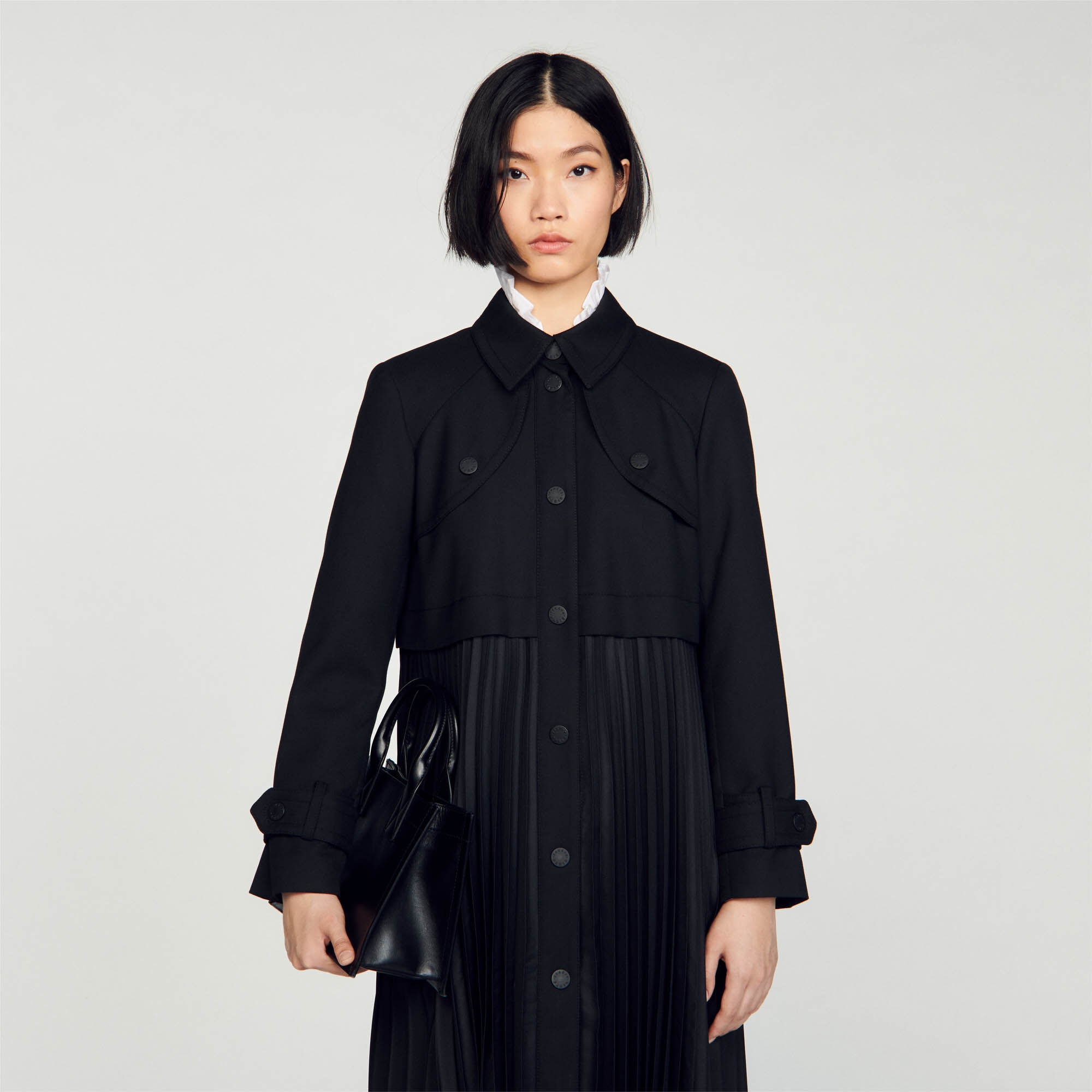 PLEATED TRENCH COAT - 5