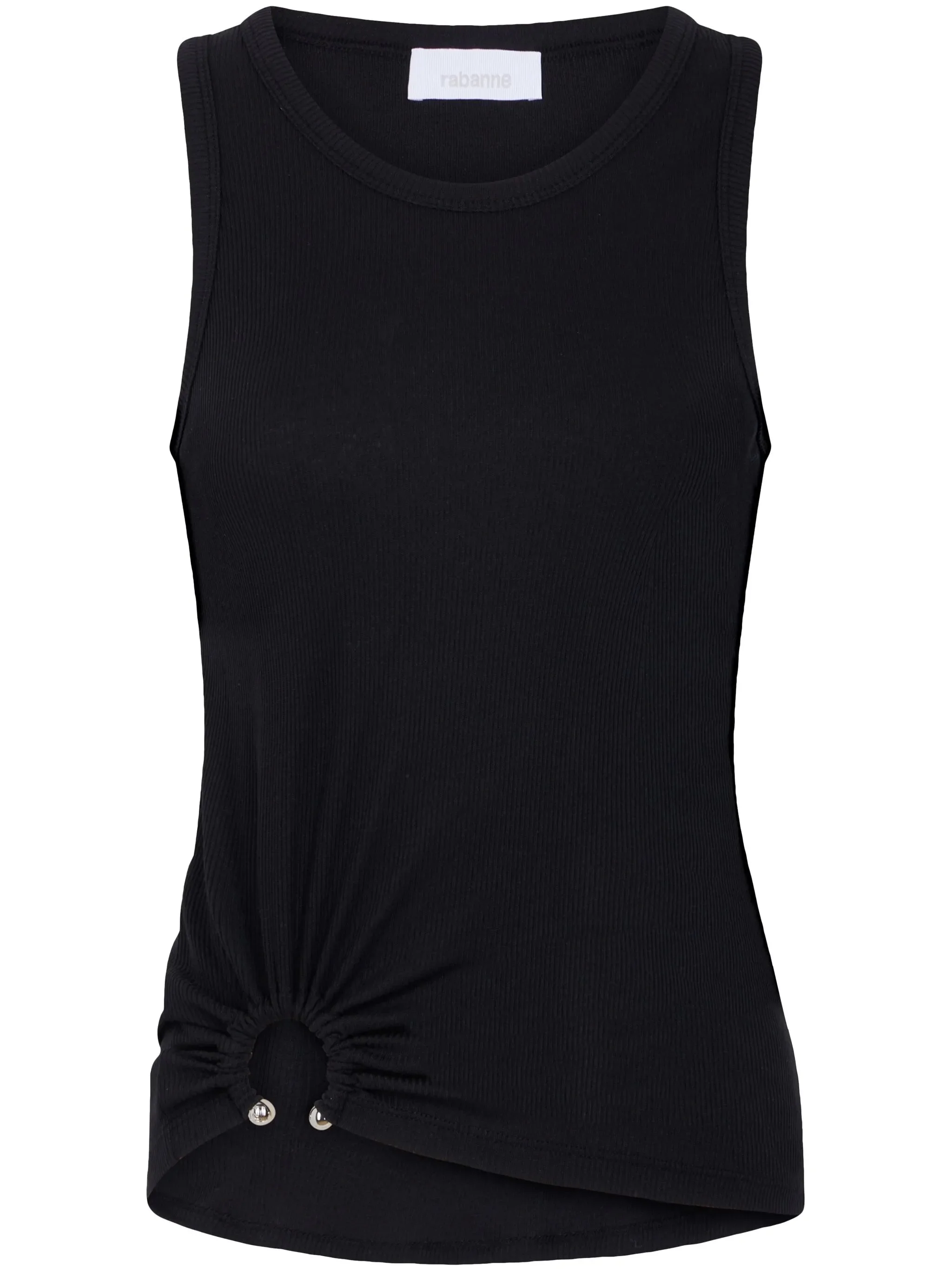 asymmetric gathered-detail tank top - 1