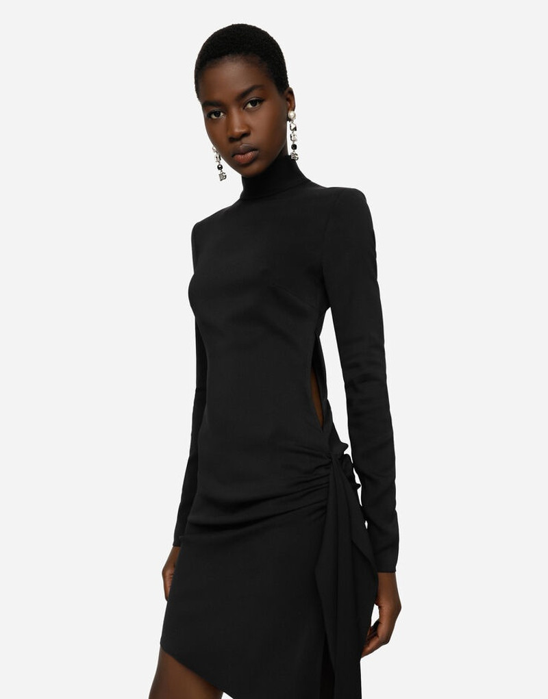 Short cady dress with bow detail 4