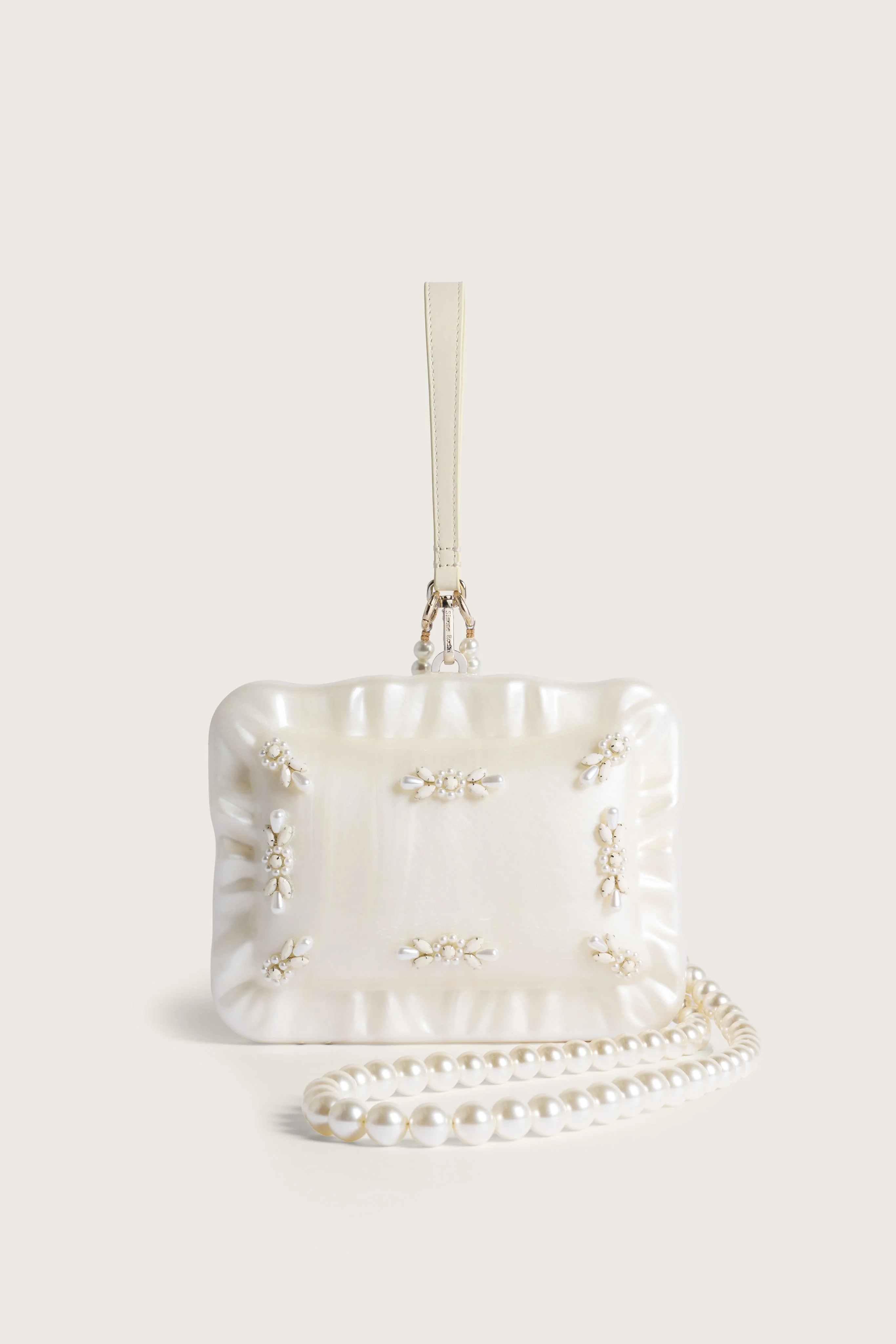 Embellished Pearl Crossbody Pillowcase Bag - 1