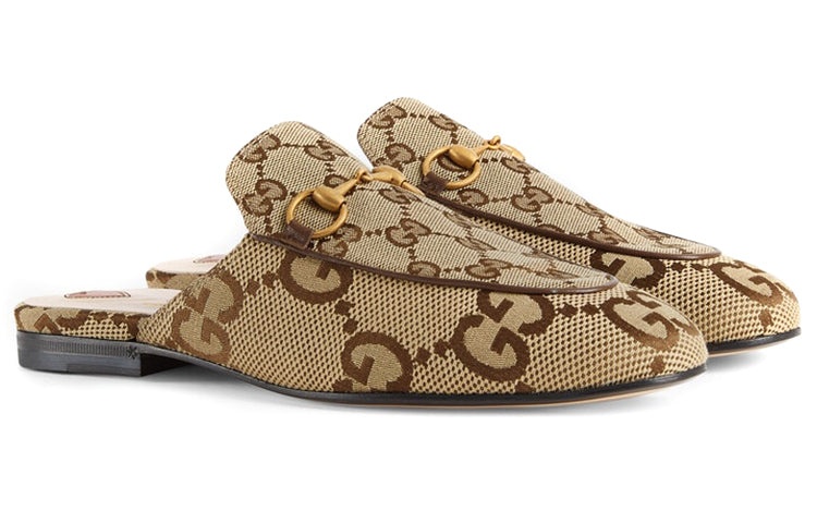 (WMNS) Gucci Jumbo GG Princetown Slipper 'Camel Ebony' 475094-UKO60-2588 - 2