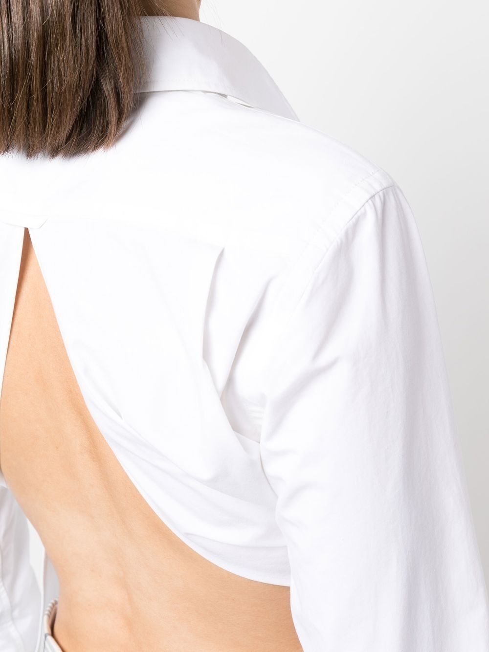 cross-strap belted waist shirt - 5