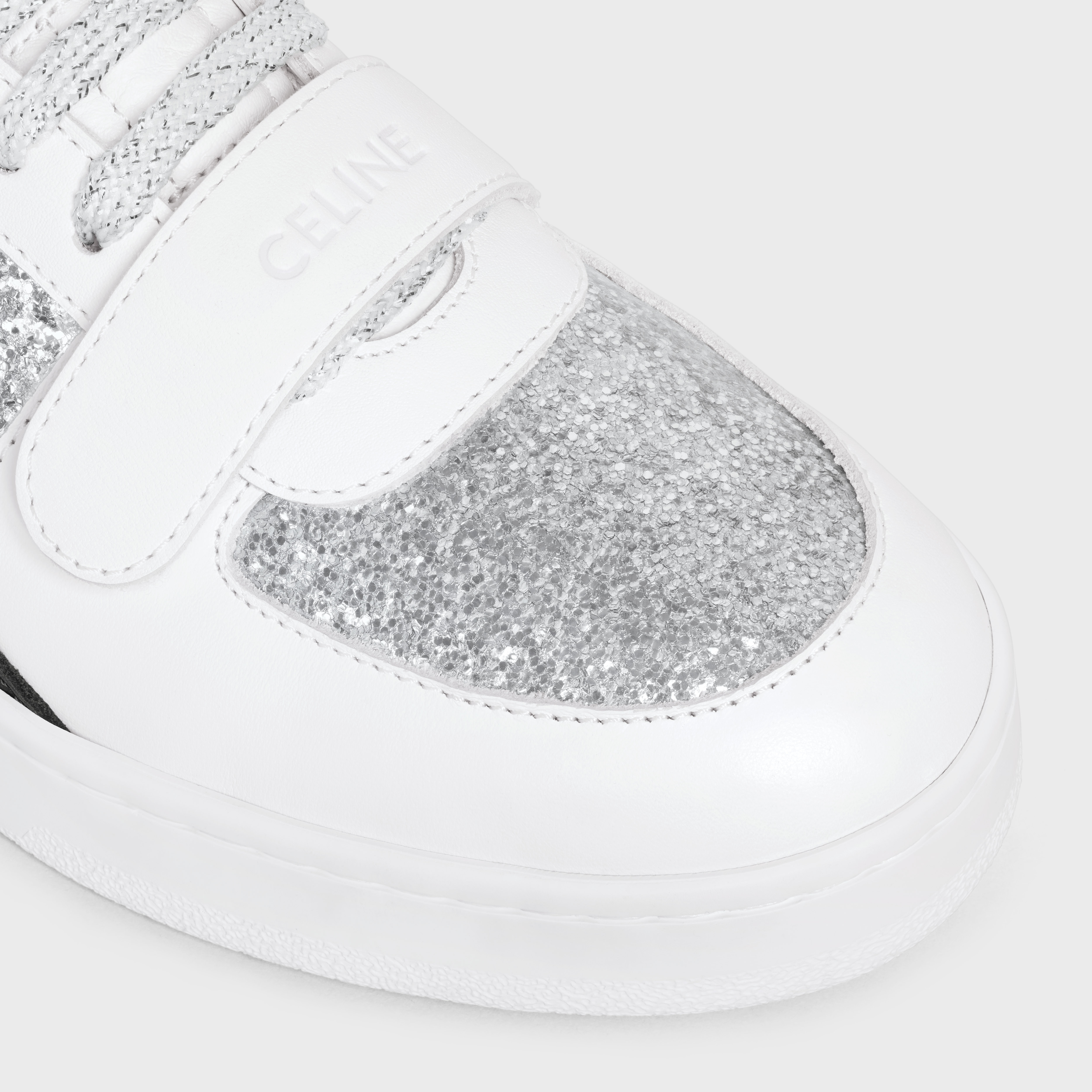 CT-02 MID SNEAKER WITH SCRATCH in CALFSKIN & PATENT GLITTER - 4