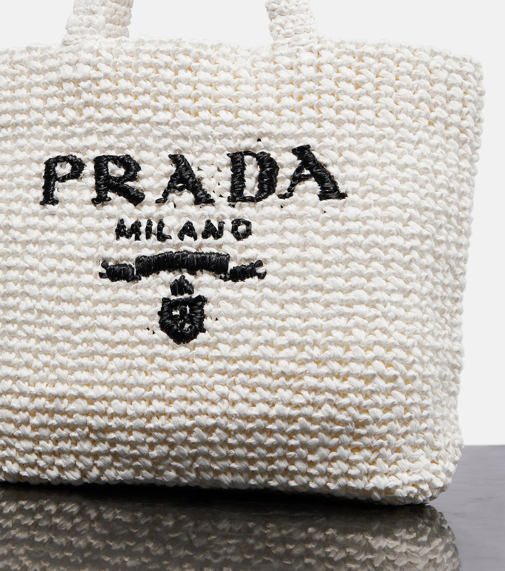 Small logo crochet tote bag - 6