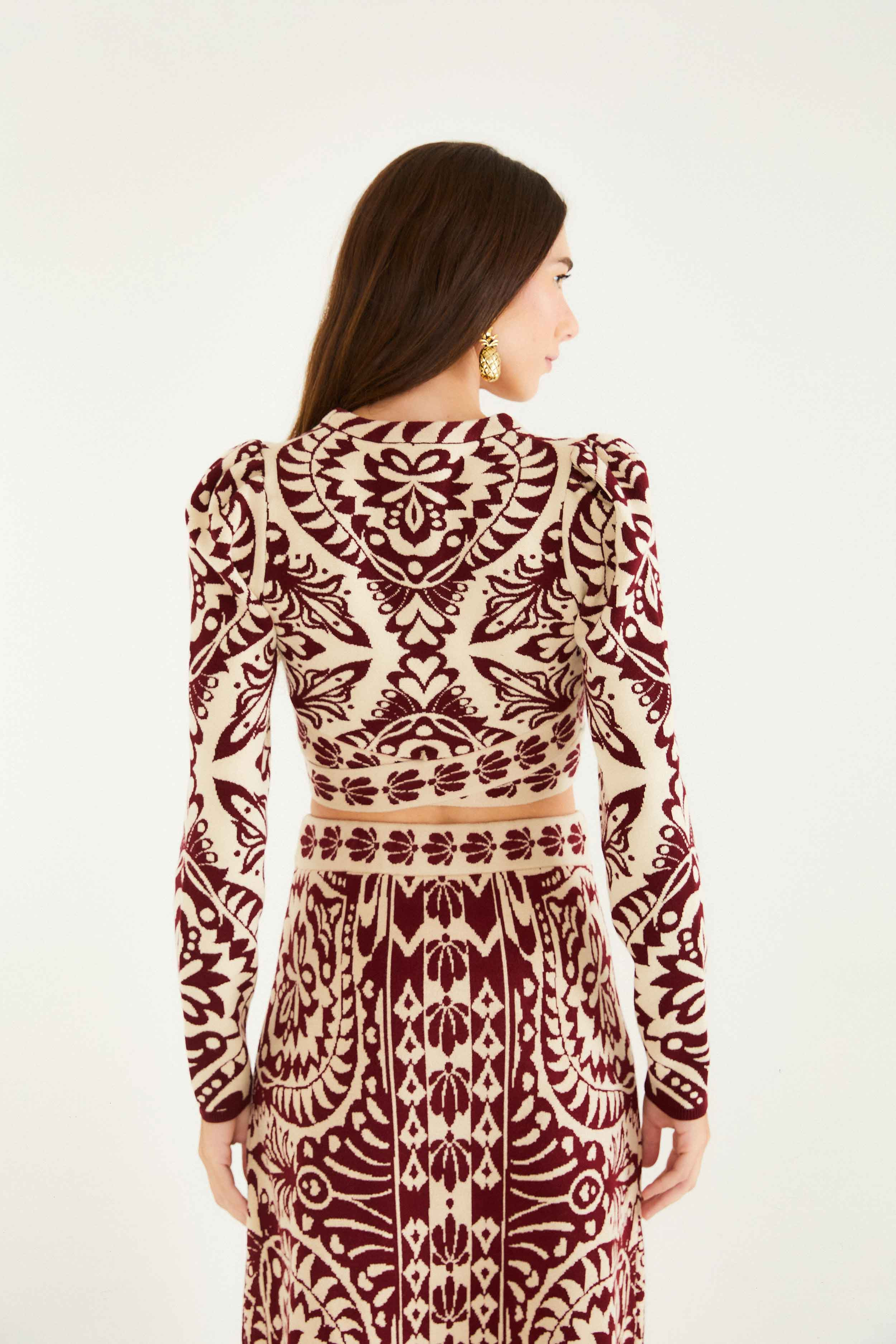 Burgundy Pineapple Love Knit Top - 4