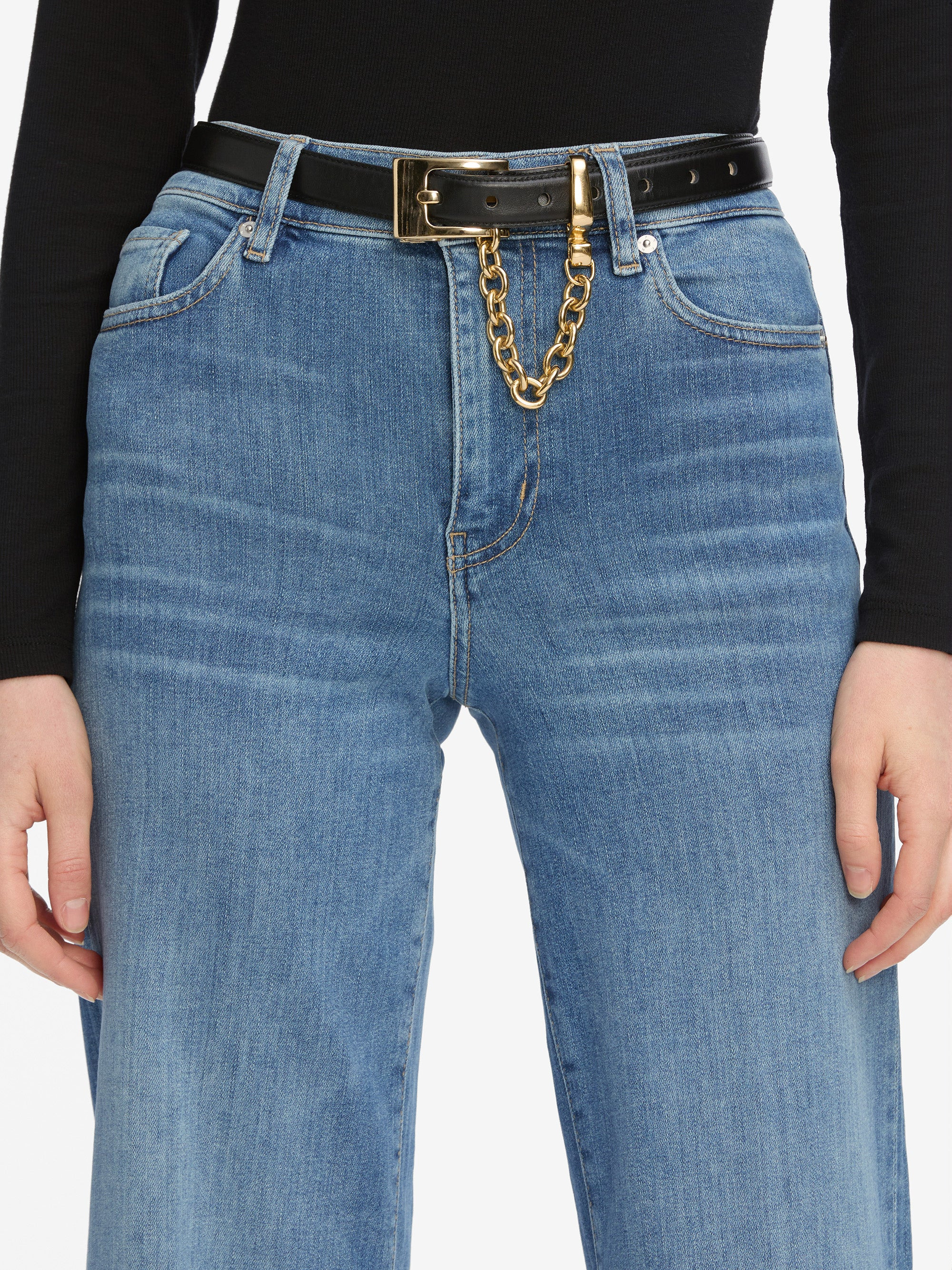 The Chain Detail Belt in Black - 2
