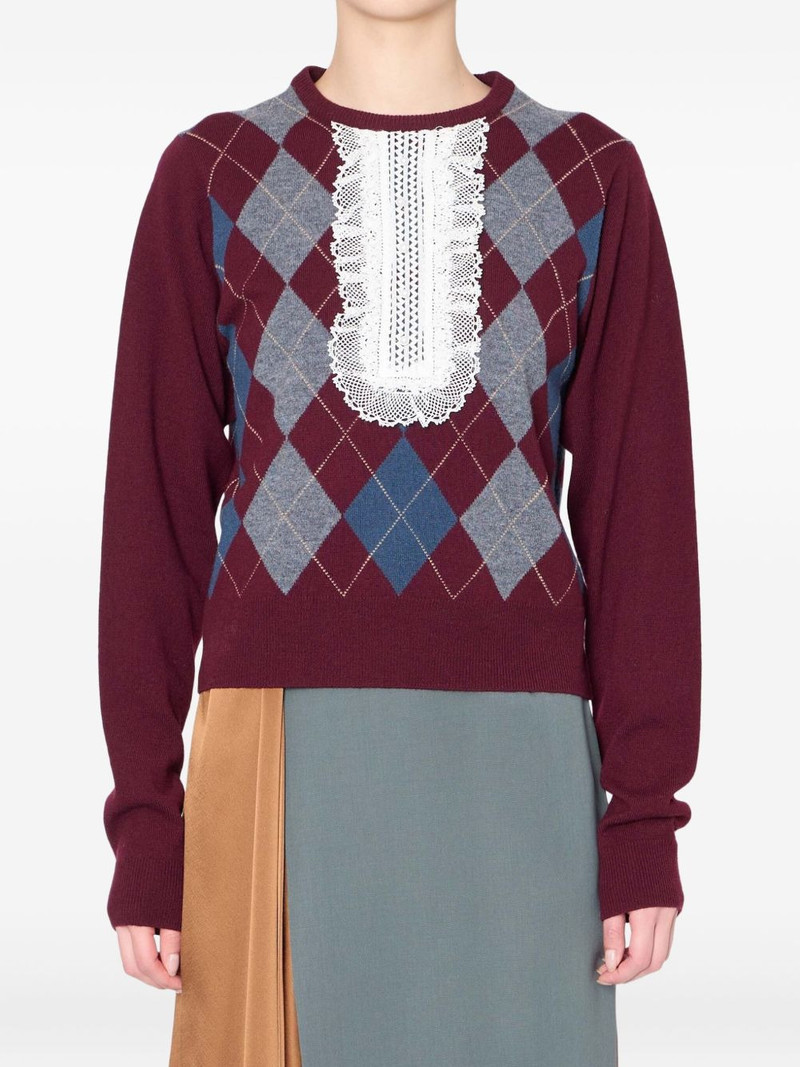 lace-insert sweater 1