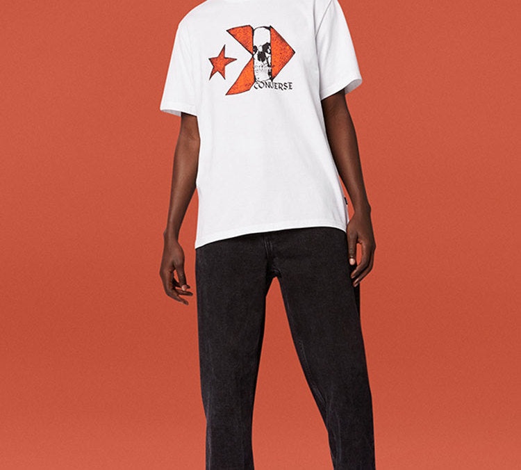 Converse Chuck Taylor Skull Logo Short Sleeve T-Shirt 'White' 10019893-A03 - 5