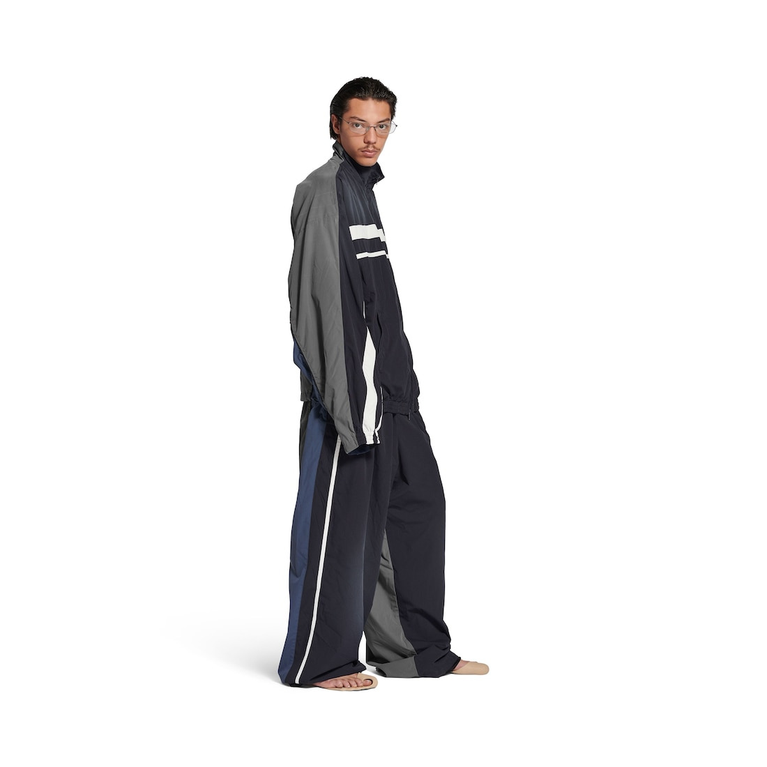 Men's 50/50 Tracksuit Jacket in Black Faded - 3