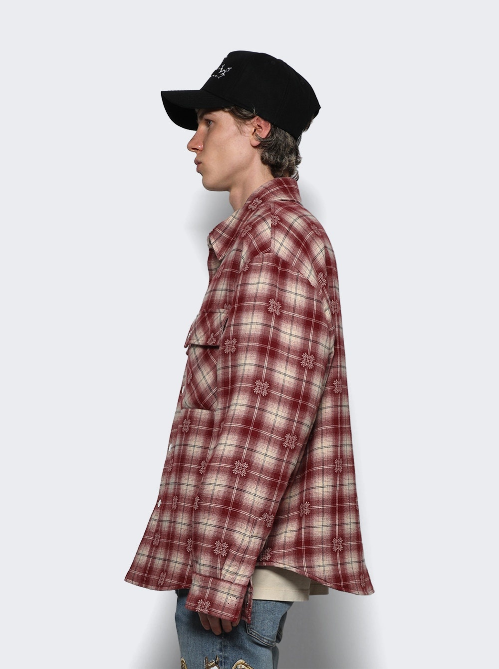 Tシャツ・カットソー AMIRI SS25 PADDED OVERSHIRT (AMSTOS1024 DEEP) AMIRI Padded Overshirt Deep Red | thewebster | REVERSIBLE
