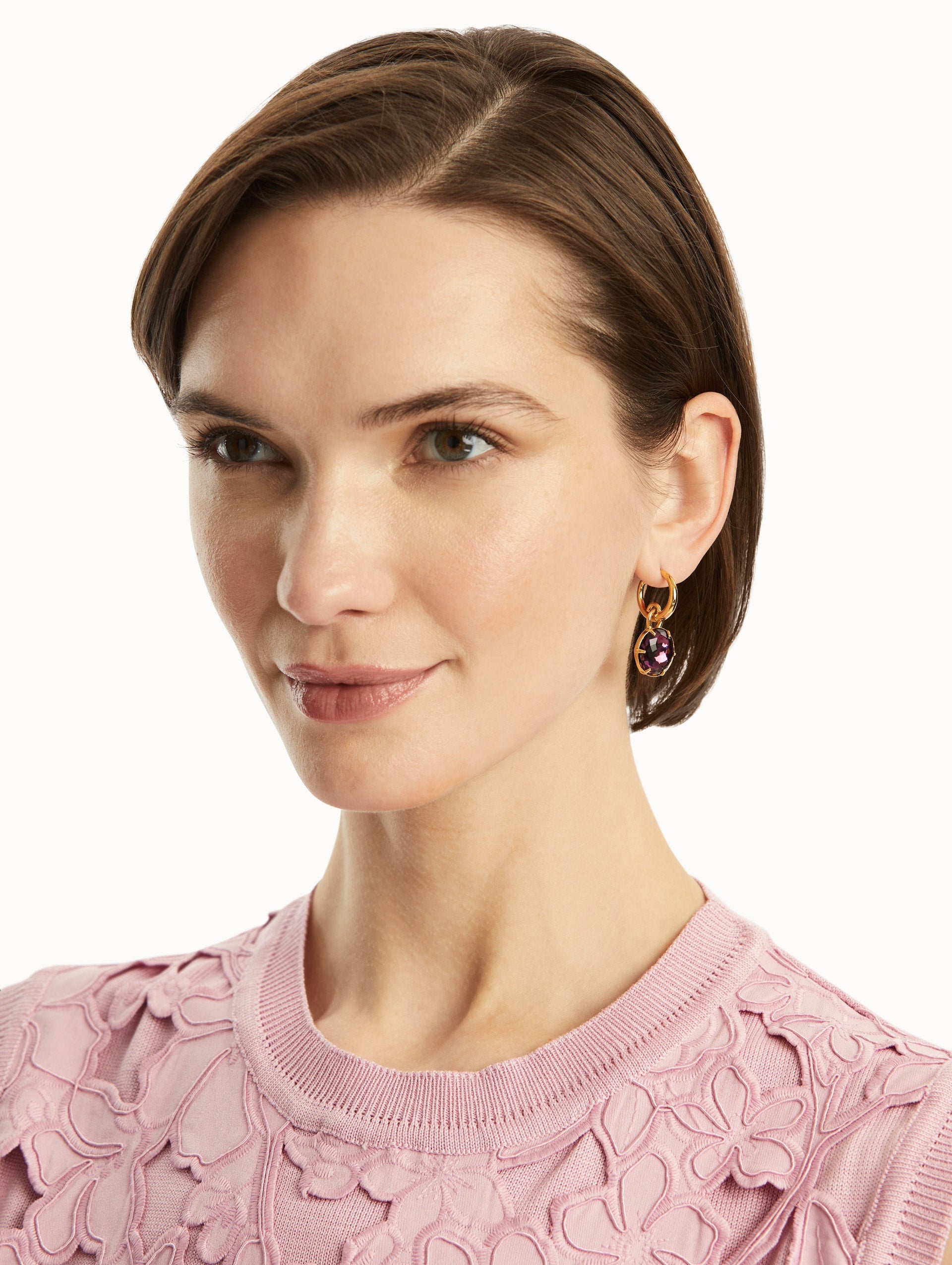 CLASSIC CRYSTAL MINI HOOP EARRINGS - 2