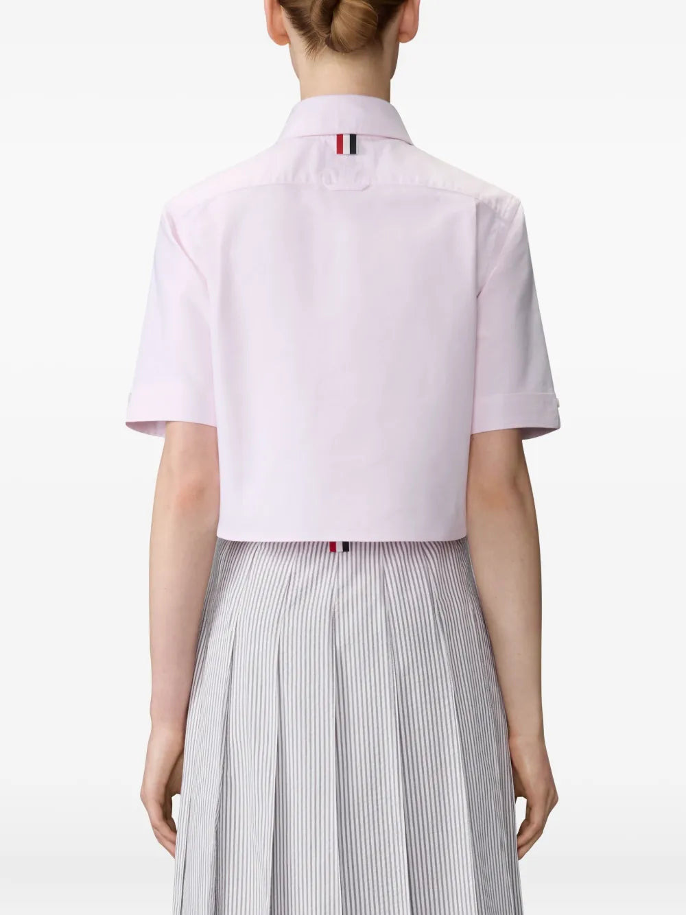 Oxford Cropped Short Sleeve Shirt Women - 4