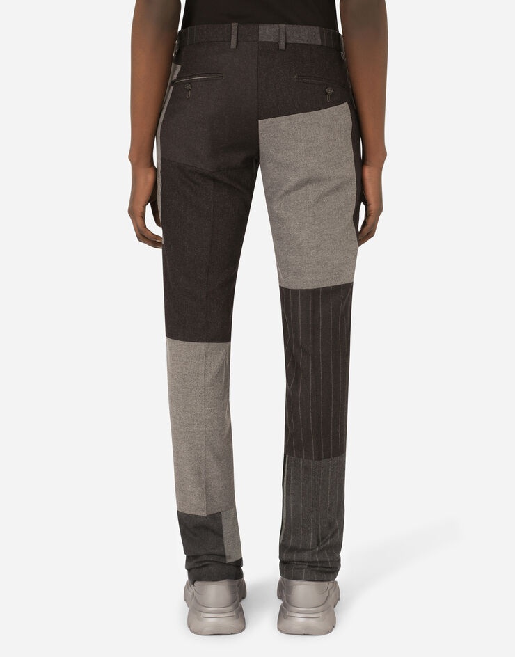 Tailored cashmere and wool patchwork pants - 2