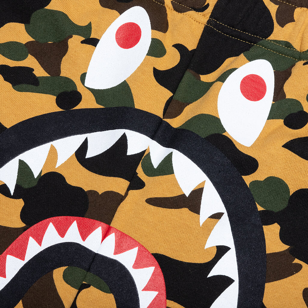1ST CAMO SHARK REGULAR FIT SWEAT SHORTS - YELLOW - 3
