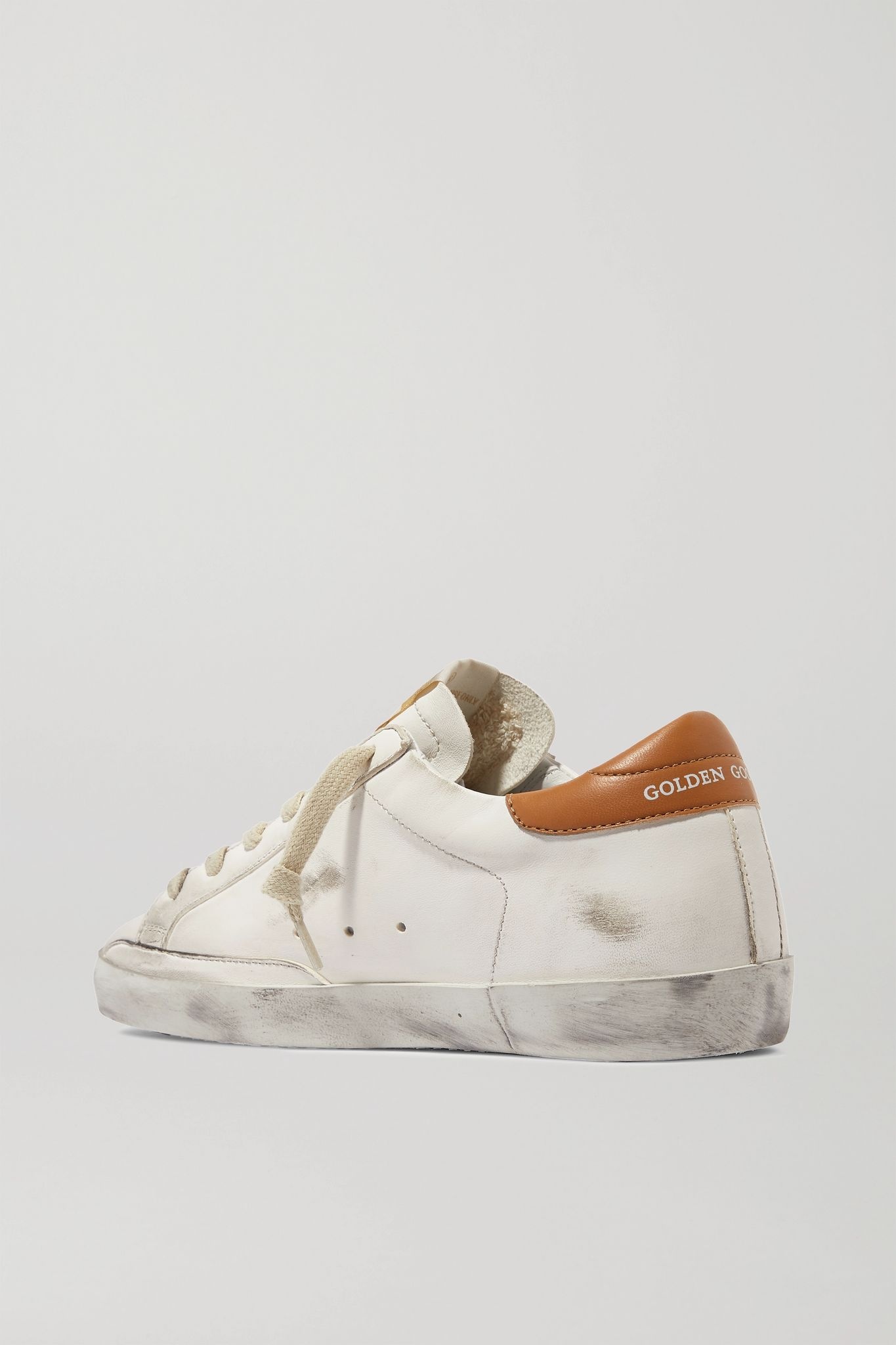 Superstar distressed suede-trimmed leather sneakers - 4