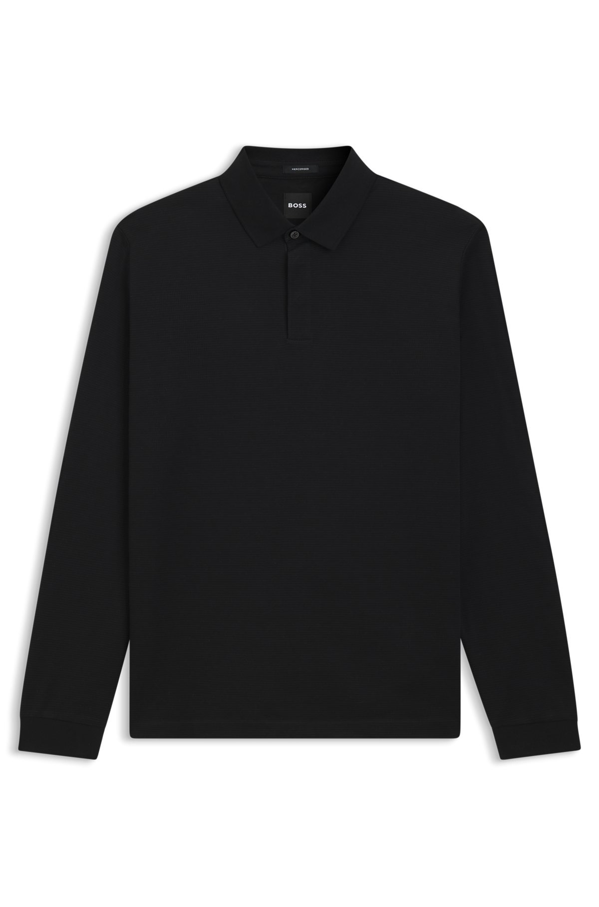 MERCERISED-COTTON POLO SHIRT WITH PLAIN COLLAR - 1