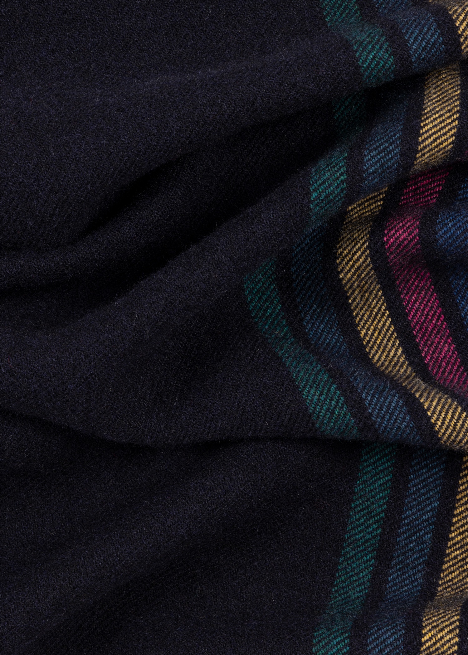 Dark Blue Wool-Blend 'Sports Stripe' Scarf - 4