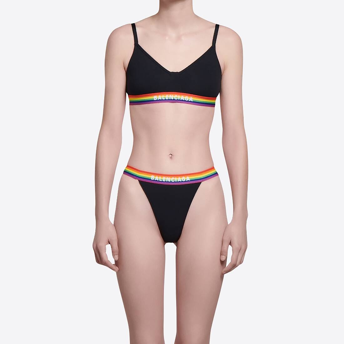 Women's Pride Sporty Thong in Black - 3
