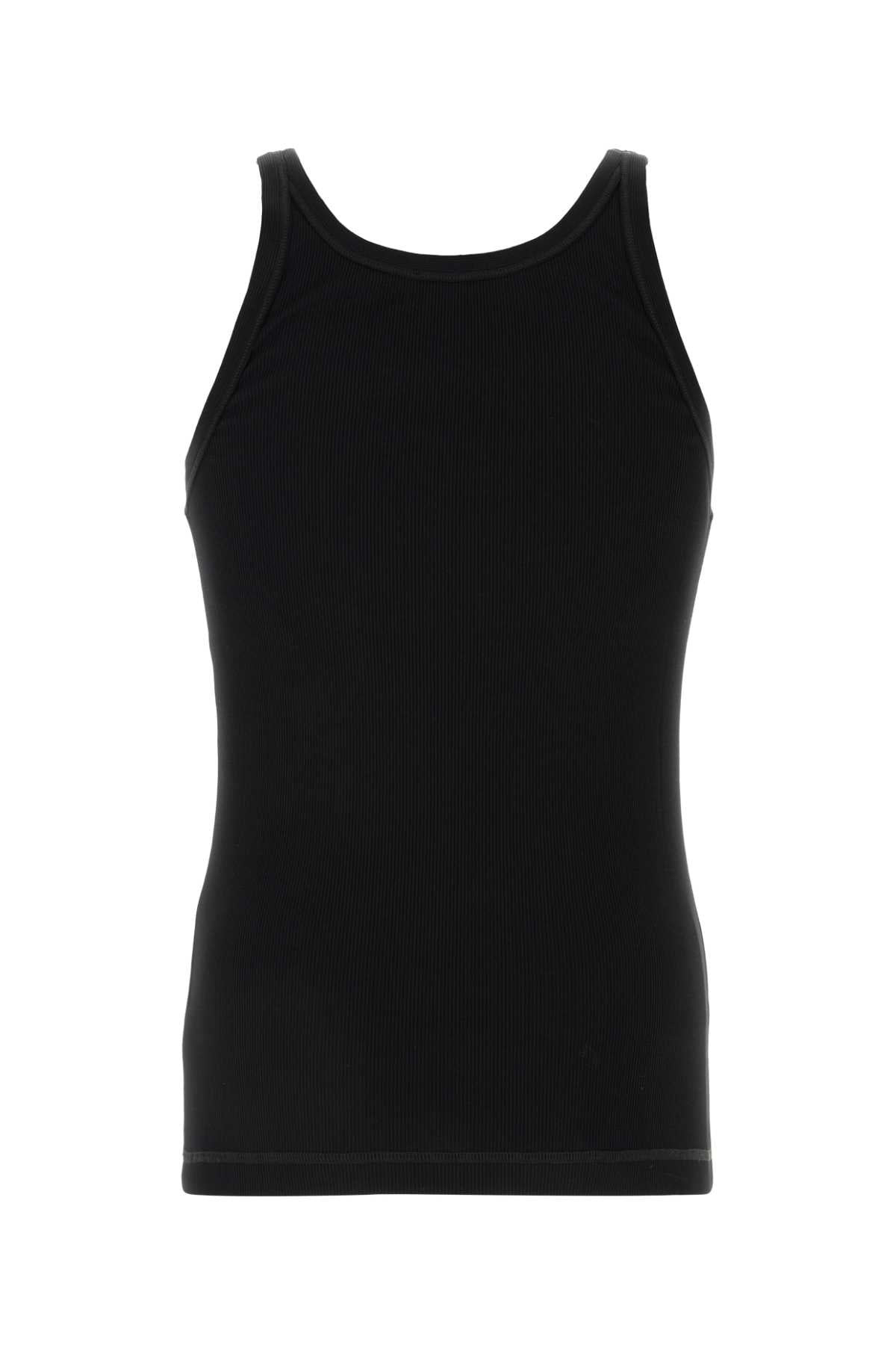 Dolce & Gabbana Men Black Cotton Tank Top - 2