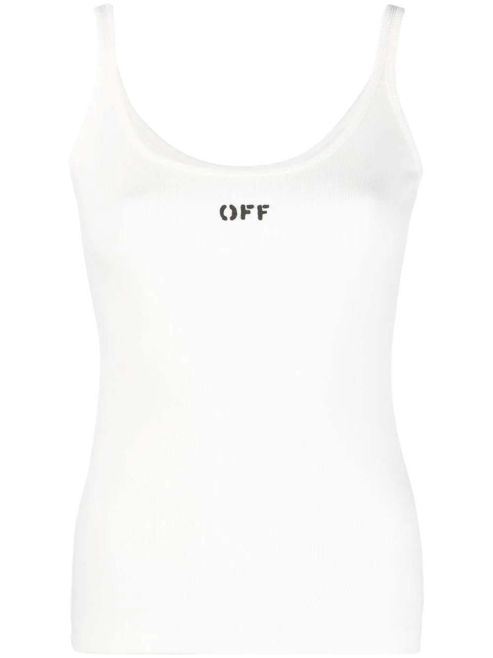 logo-print scoop-neck tank top - 1