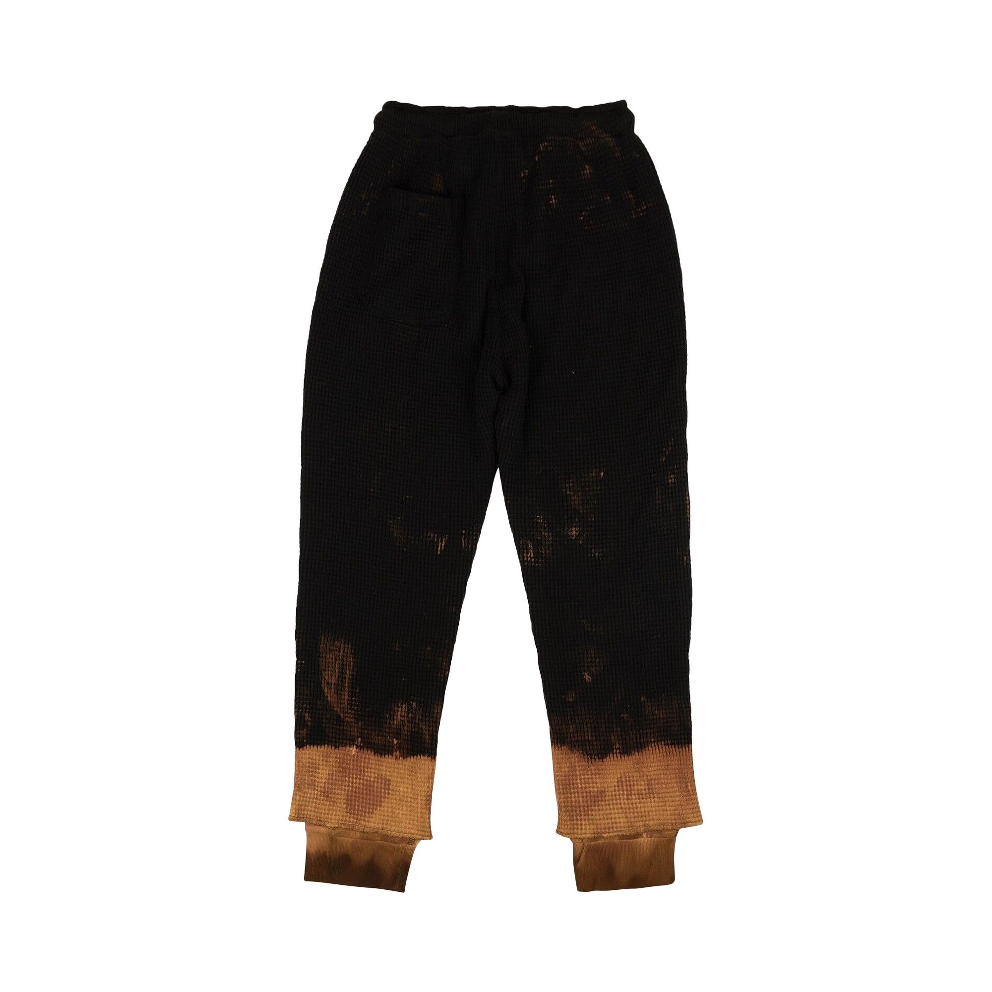 424 Waffle Knit Double Layer Sweatpants 'Black' - 2
