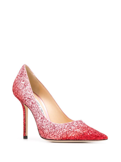 JIMMY CHOO Love 100mm glitter pumps outlook