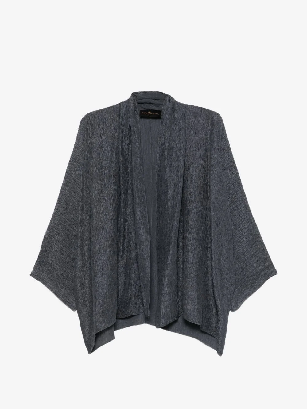 crinkled-effect shawl-lapel jacket - 1