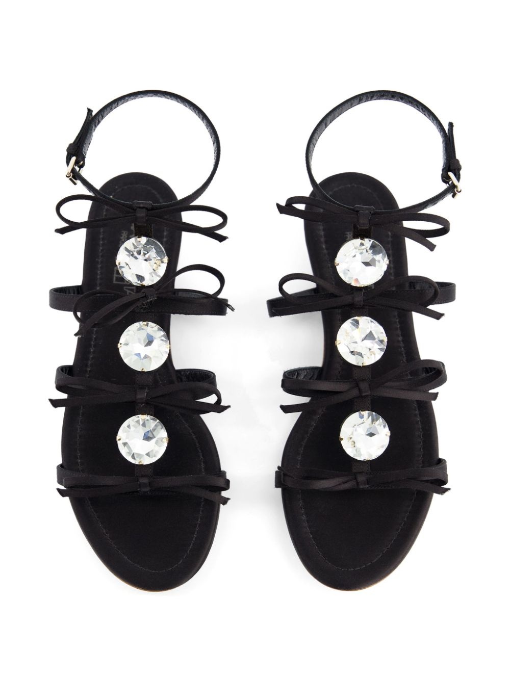 crystal-embellished leather sandals - 3