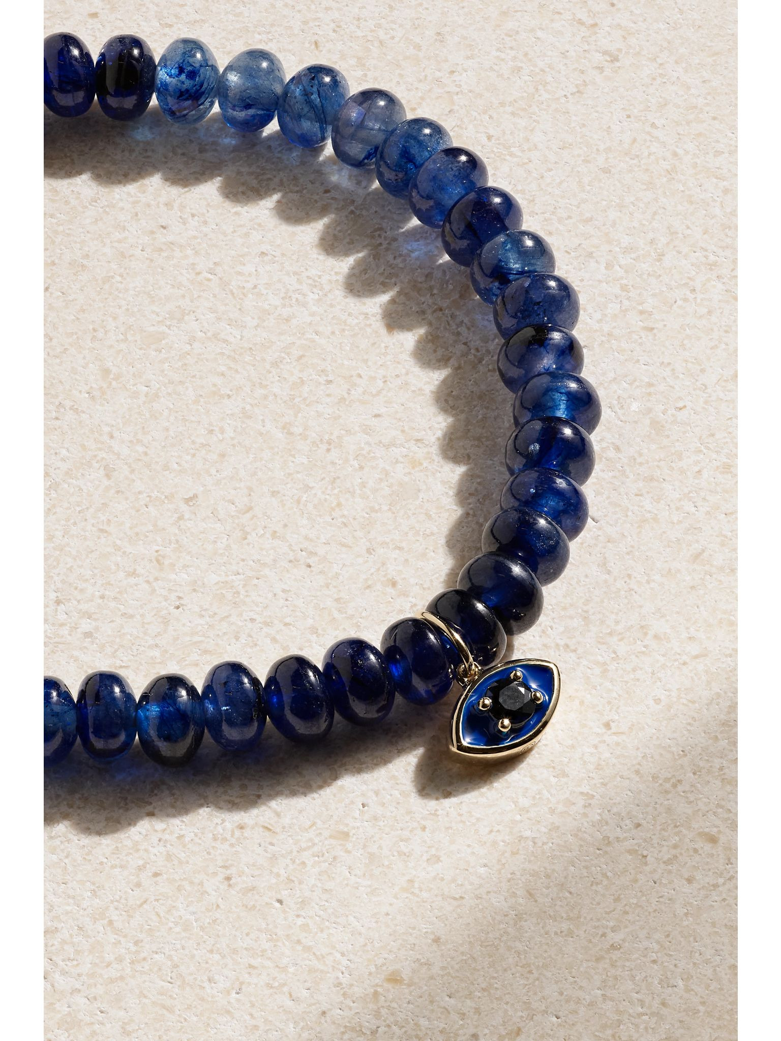 Evil Eye 14-karat gold, sapphire and enamel bracelet Gold - 4