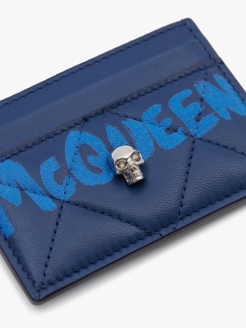 Mcqueen Graffiti Card Holder in Navy - 4