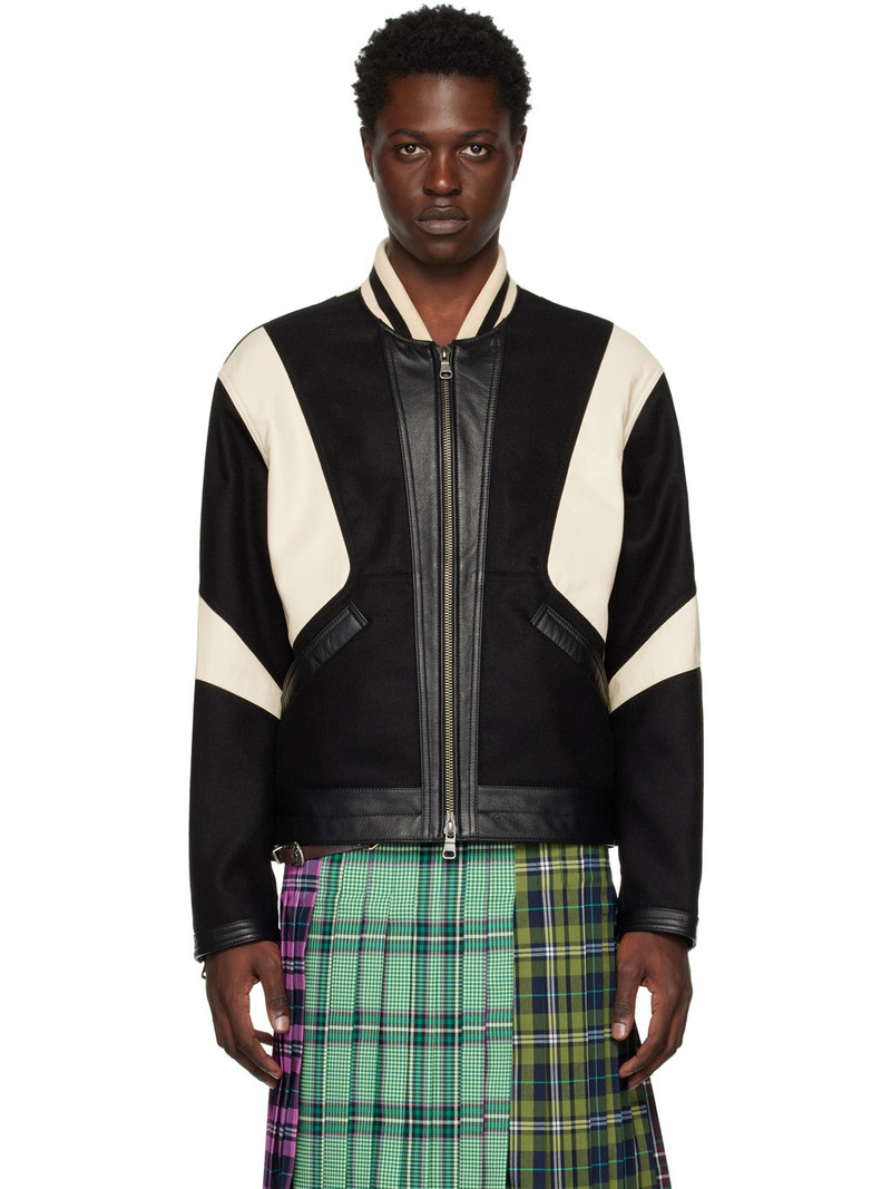 Black Motorcycle Leather Jacket 1