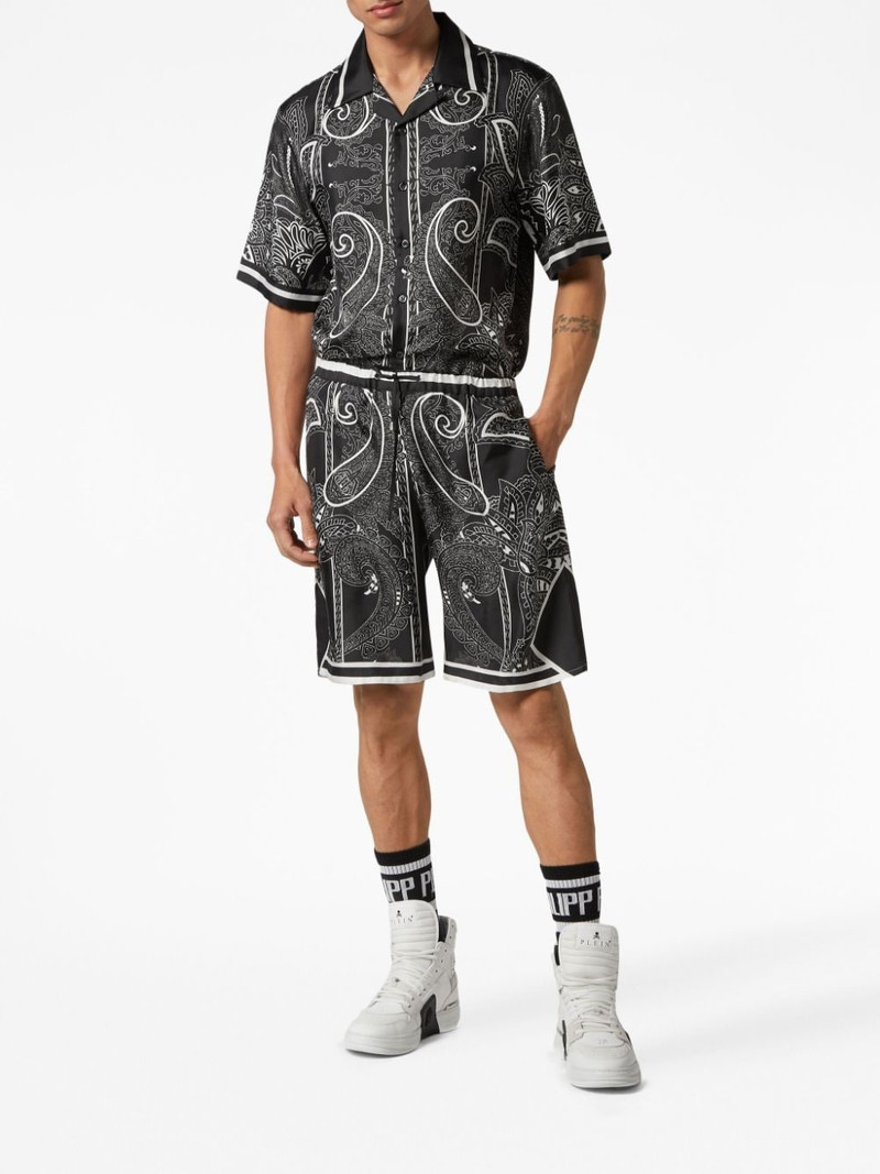 PHILIPP PLEIN paisley-print silk shorts outlook