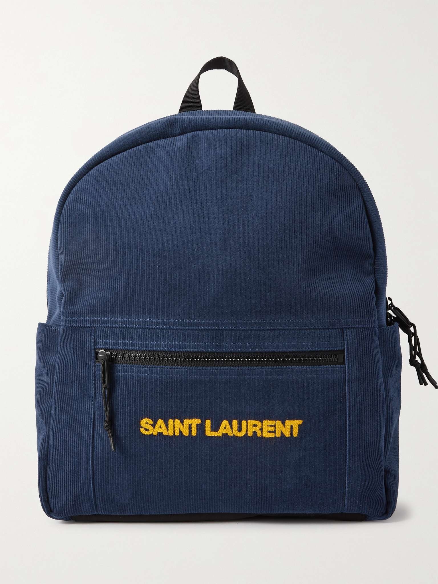 Logo-Embroidered Cotton-Corduroy Backpack - 1