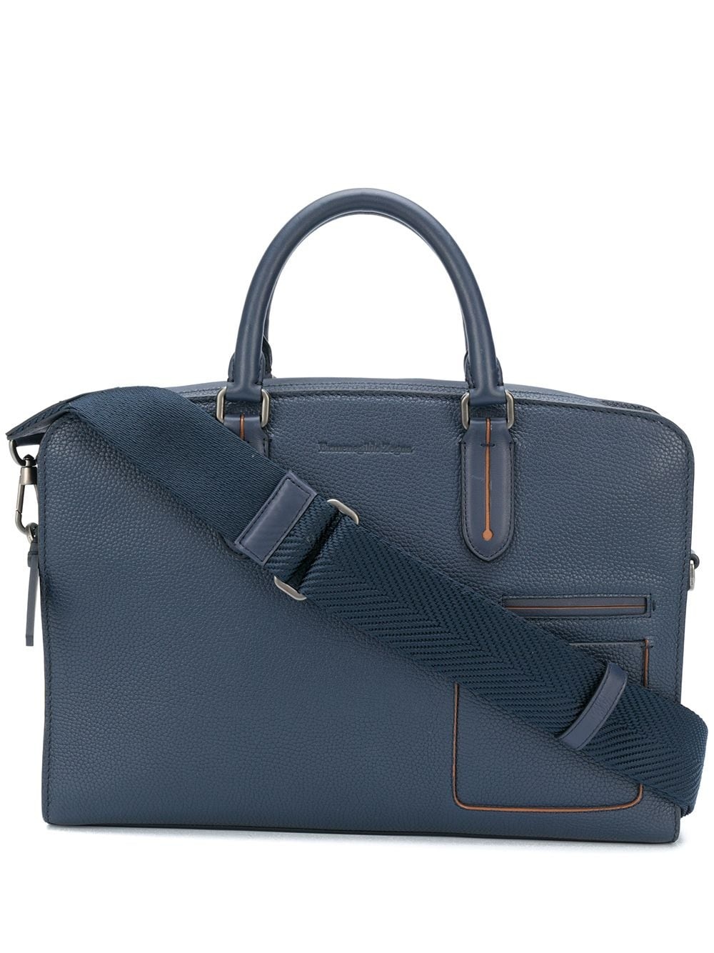 multi-pocket leather briefcase - 1