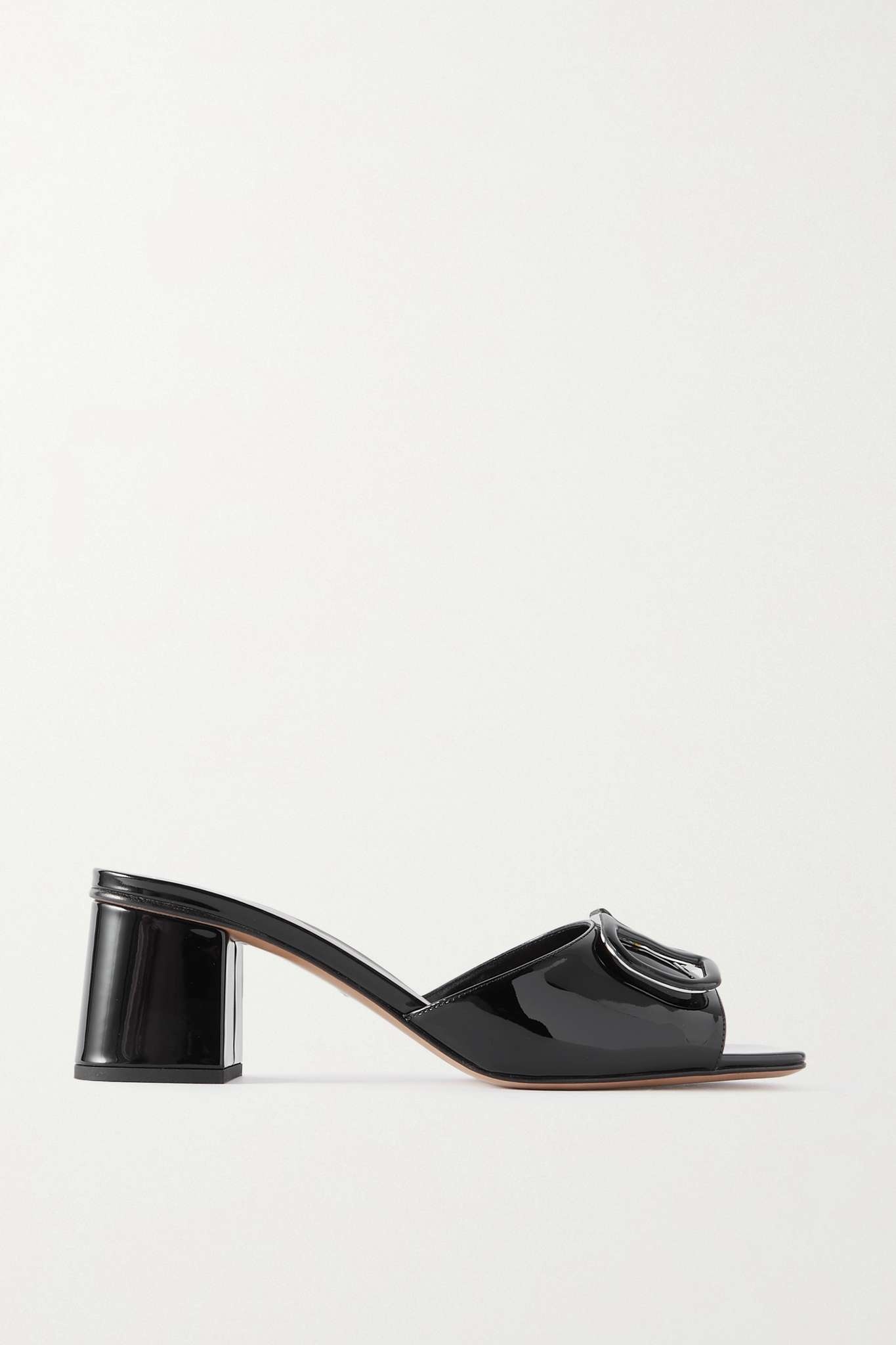 VLOGO embellished patent-leather mules - 1