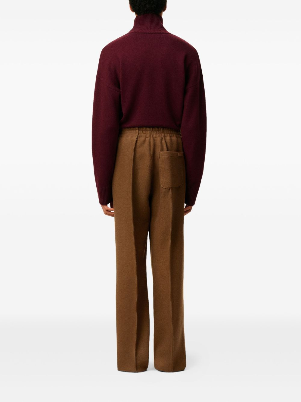 elasticated wool trousers - 4