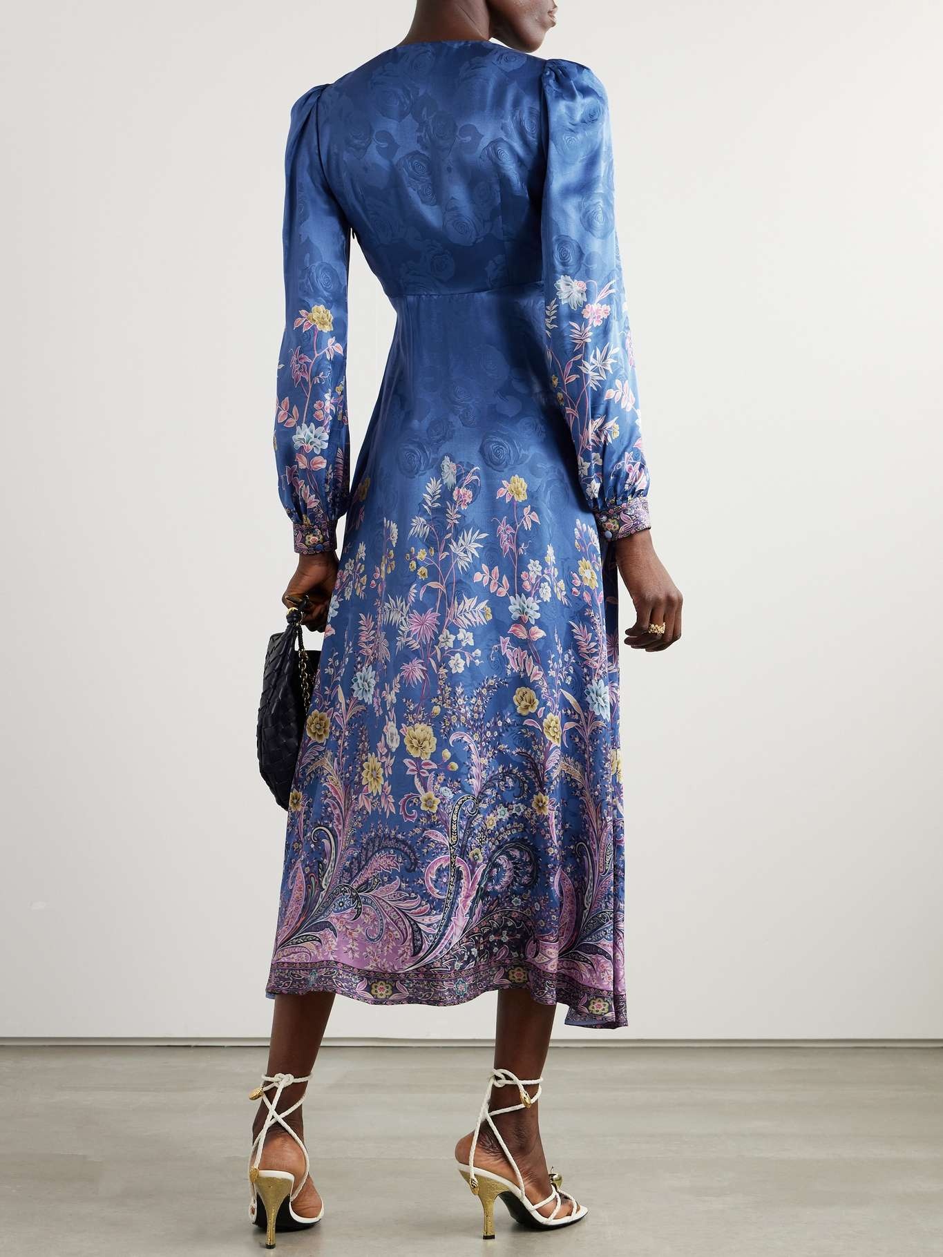 Printed satin midi dress - 3