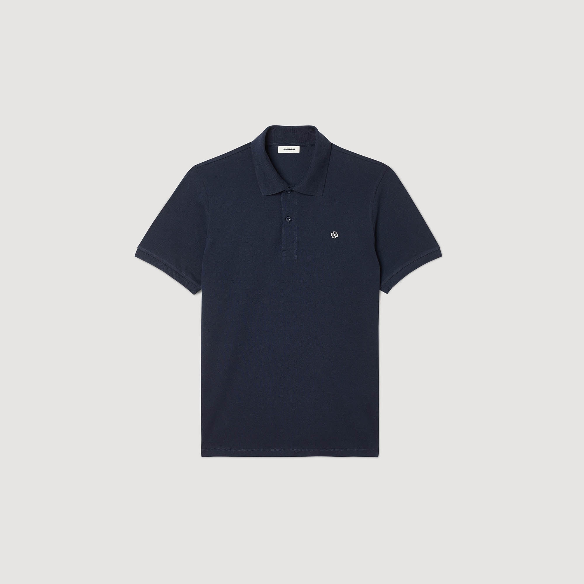 POLO SHIRT WITH SQUARE CROSS PATCH - 1